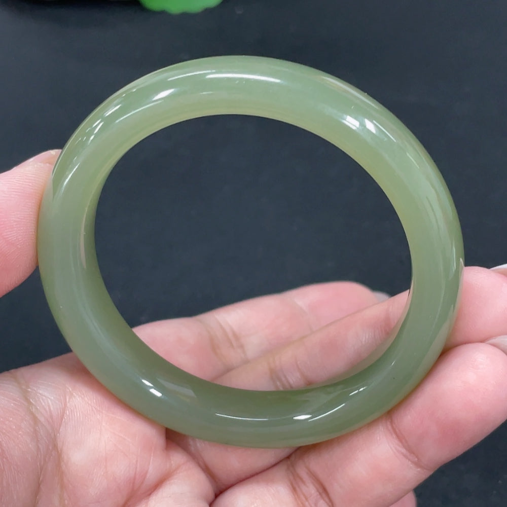 Hetian Jade Round Bracelet Size 54 Total Weight Approx. 47.2g