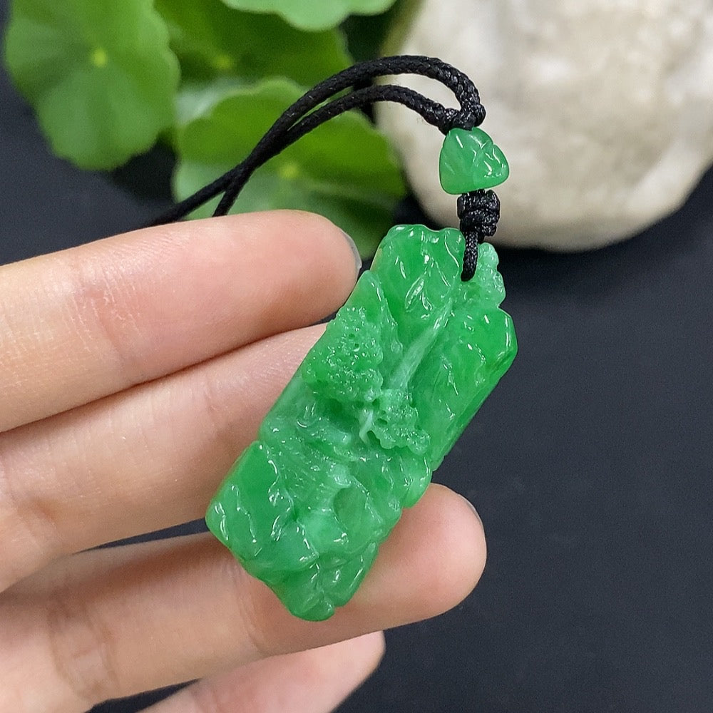 Jadeite Landscape Pendant Total Weight Approx. 10.69g