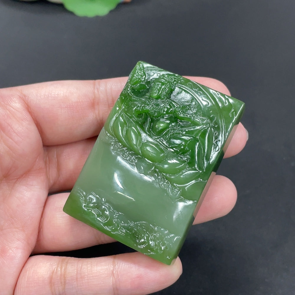 Hetian Jade Pendant Guanyin Total Weight Approx. 77.4g