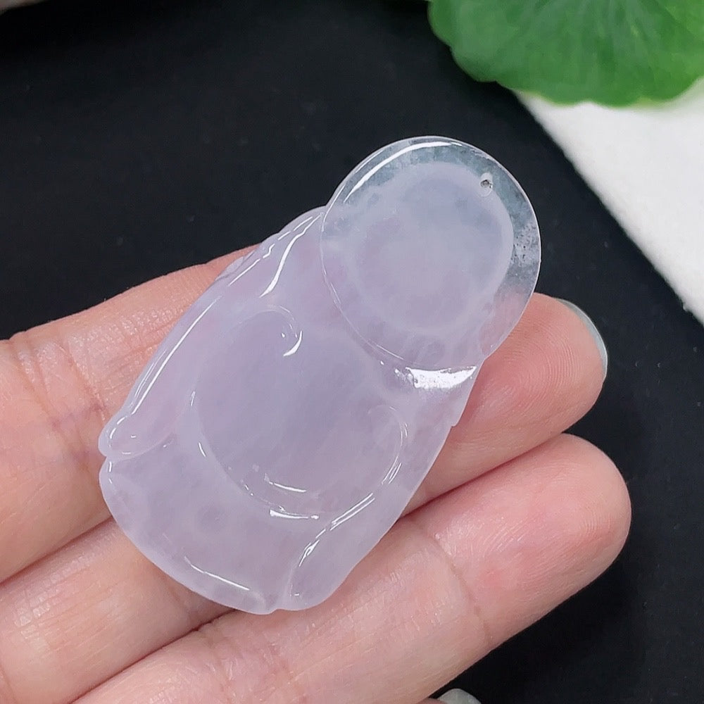 Jadeite Standing Buddha Pendant, Total Weight Approximately 13.5g