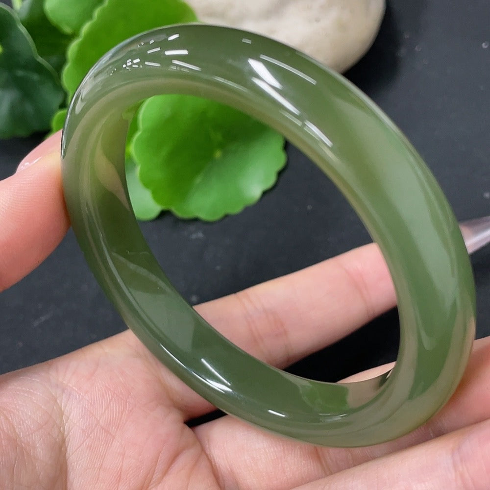 Hetian Jade Round Bracelet Size 56.4 Total Weight Approx. 49.3g