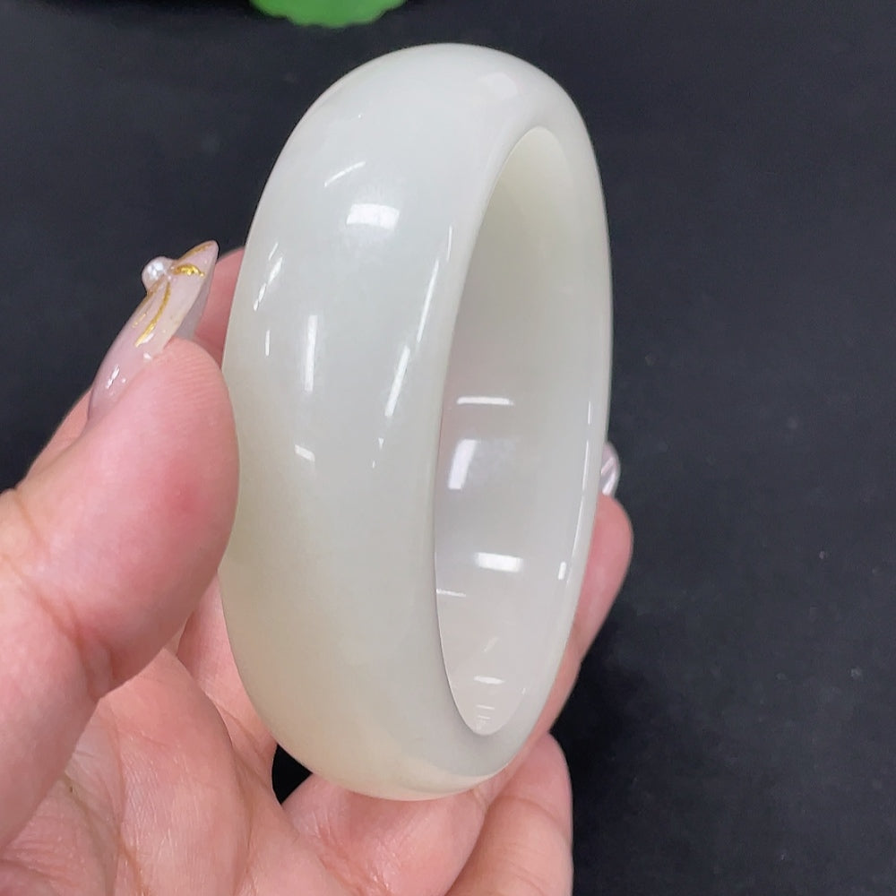 Hetian Jade Round Bracelet Size 59 Total Weight Approx. 82.3g