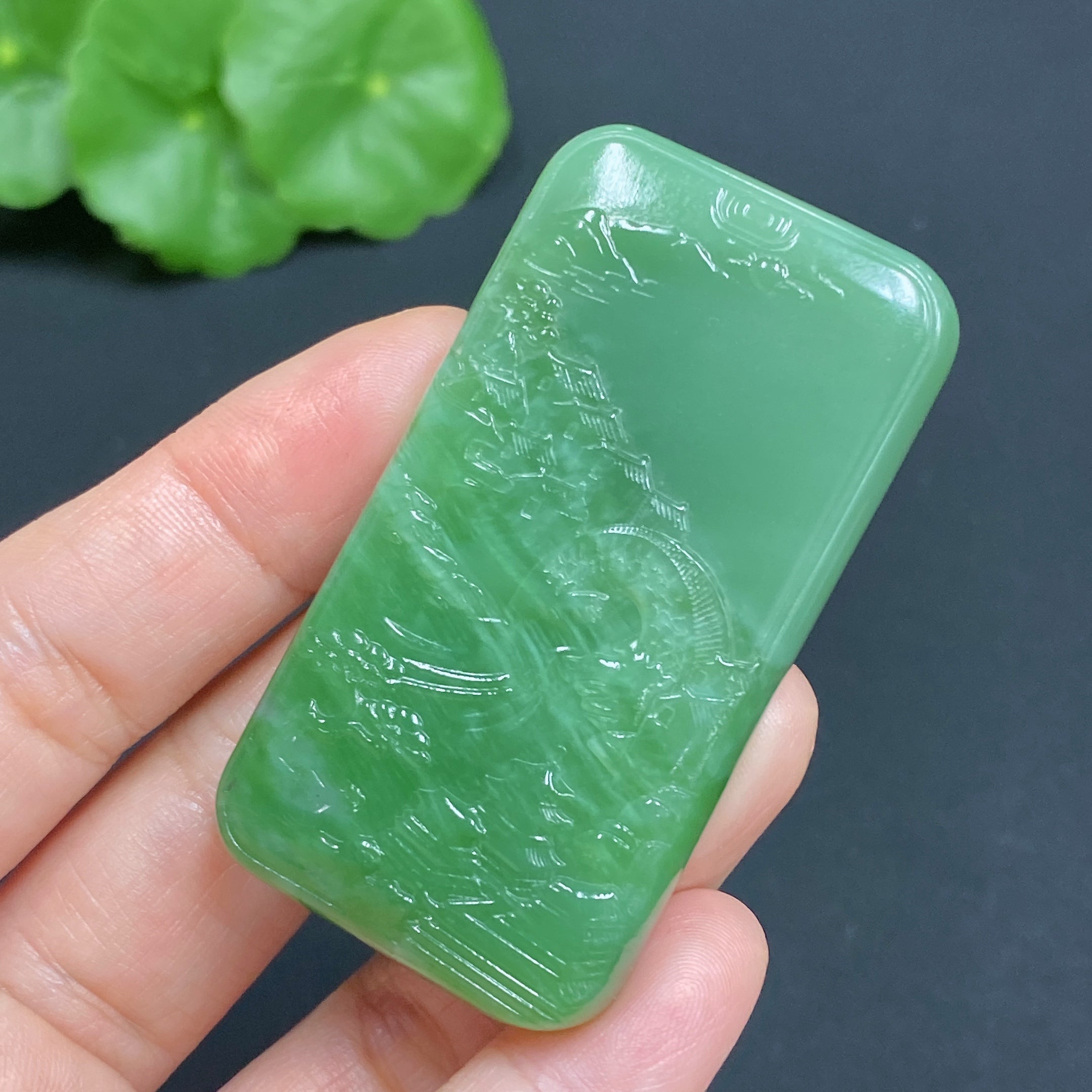 Hetian Jade Pendant Landscape Plaque Total Weight Approx. 43.7g