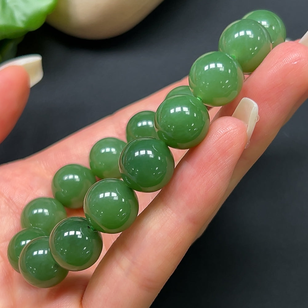 Green Hetian Jade Bracelet