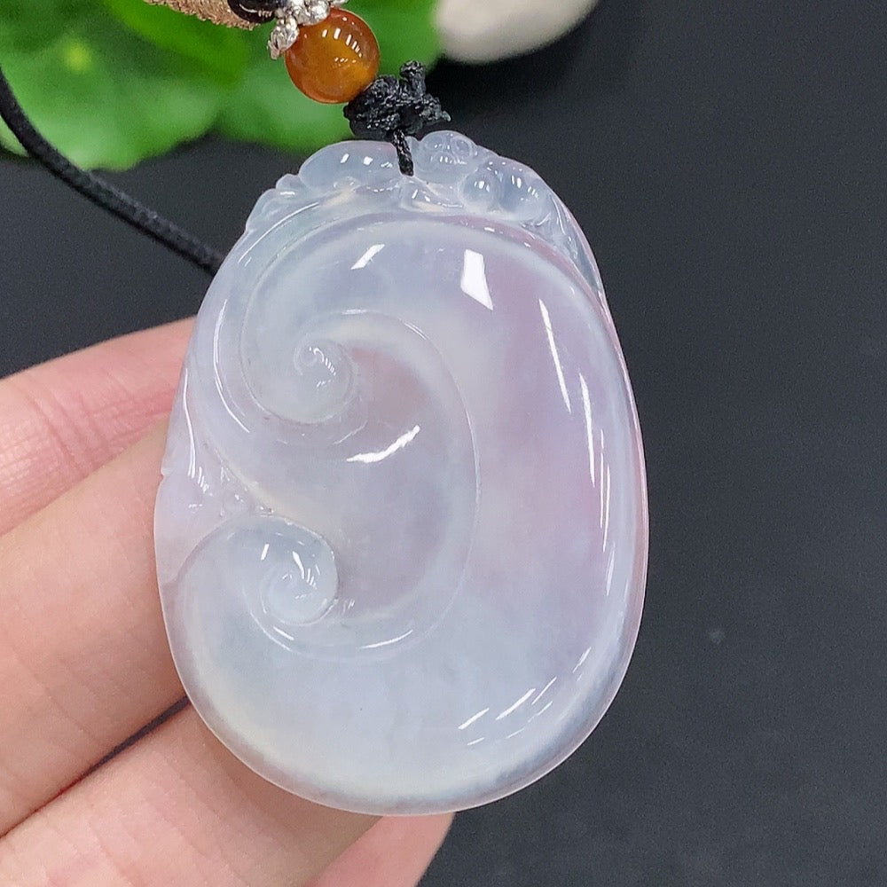 Jadeite Ruyi Pendant Total Weight Approx. 15.5g (Including Cord Weight)
