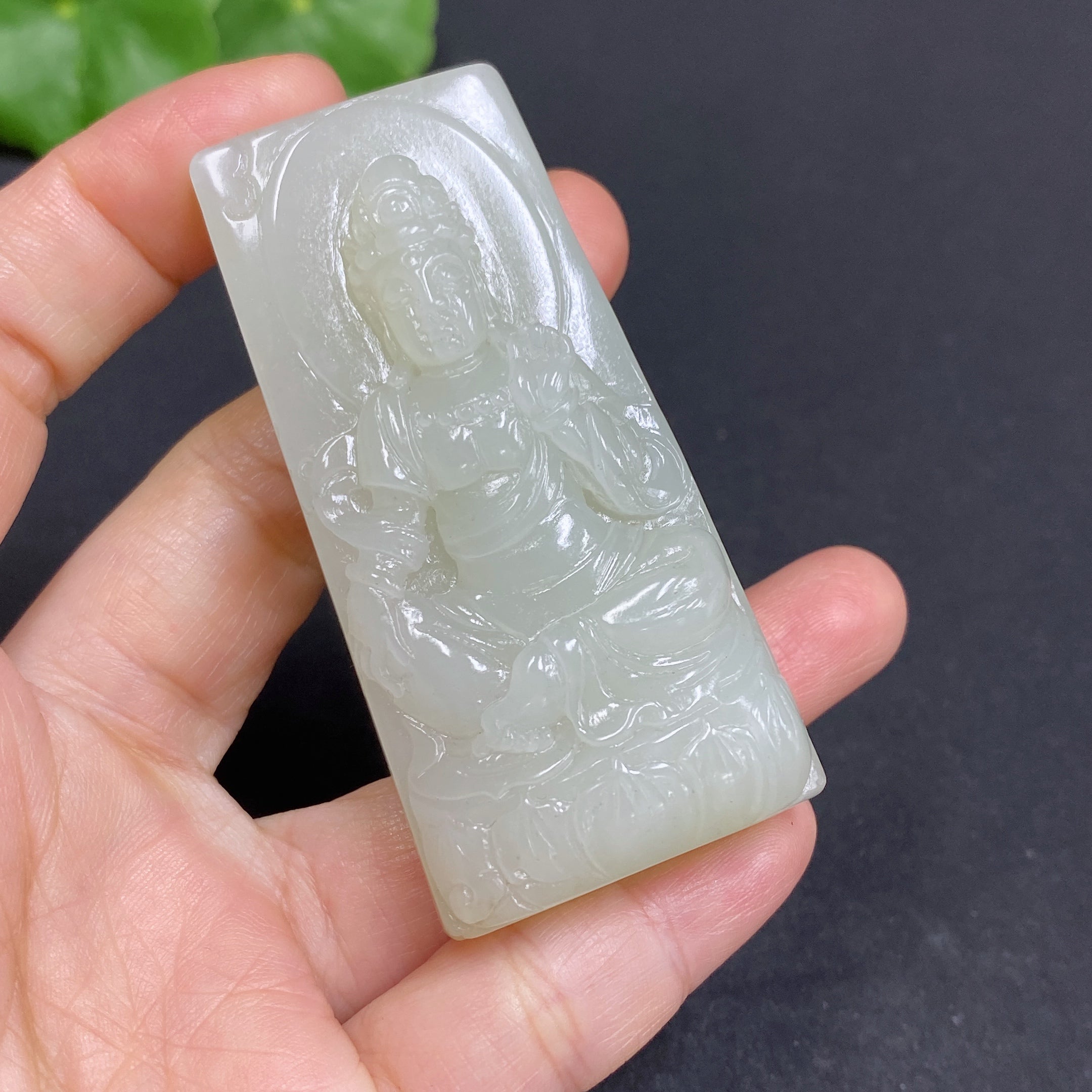 Hetian Jade Pendant Guanyin Total Weight Approx. 67.6g