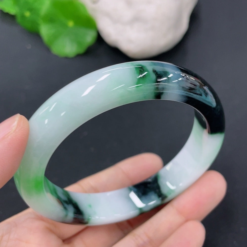 Jadeite Round Bracelet Size 56mm Total Weight Approx. 56.25g Including Other Mineral Components