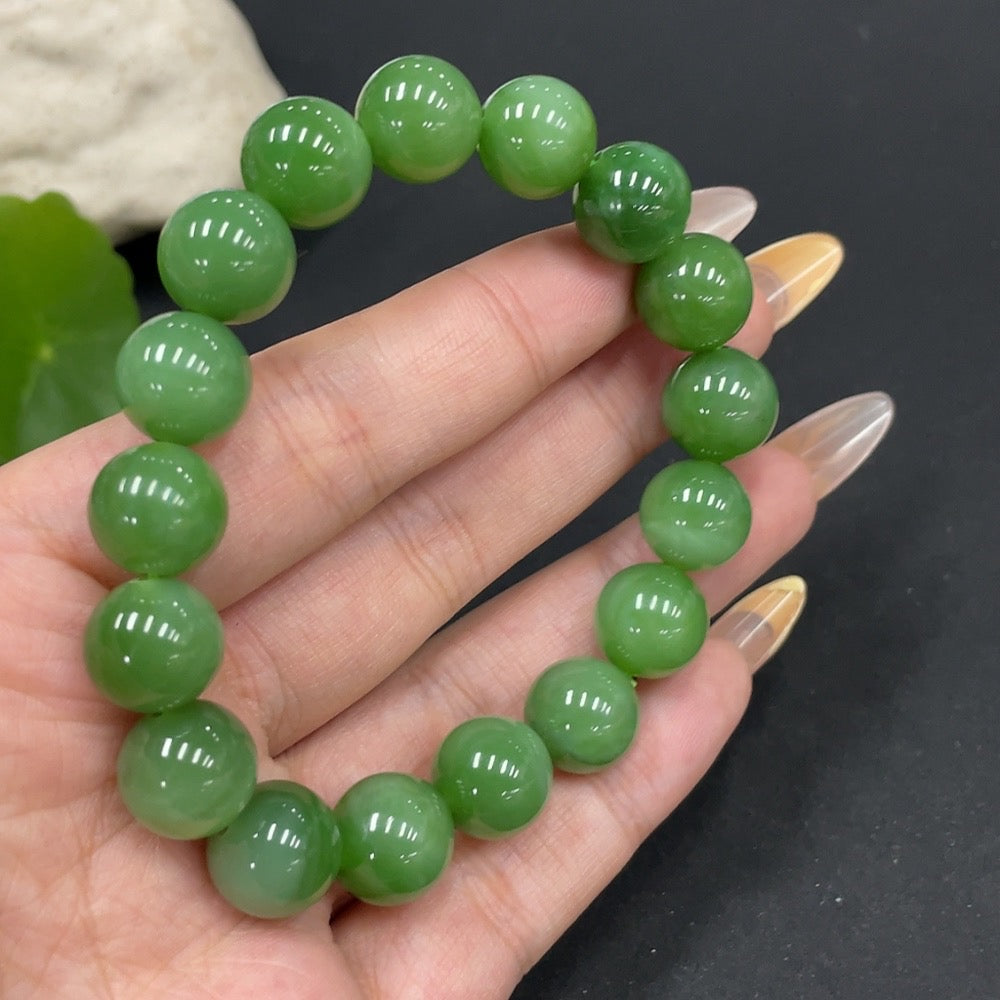 Hetian Jade Bracelet Approx.11.6mm Total Weight Approx.42.2g