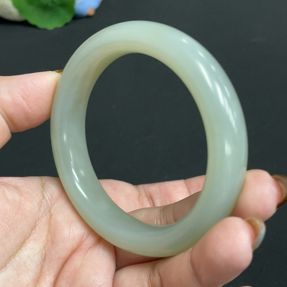 Hetian Jade Round Bracelet Size 55.5 Total Weight Approx. 60.4g