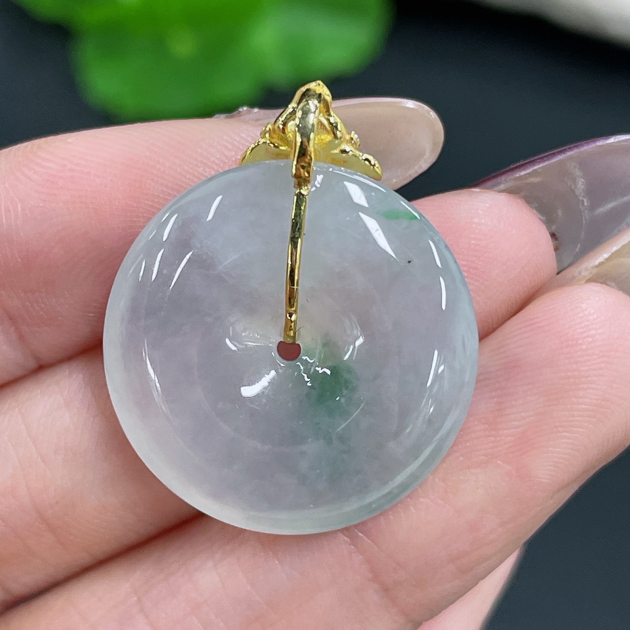 Jadeite Pendant, Safety Buckle, 18K Buckle Head, Non-Diamond, Total Weight Approx. 6.45g