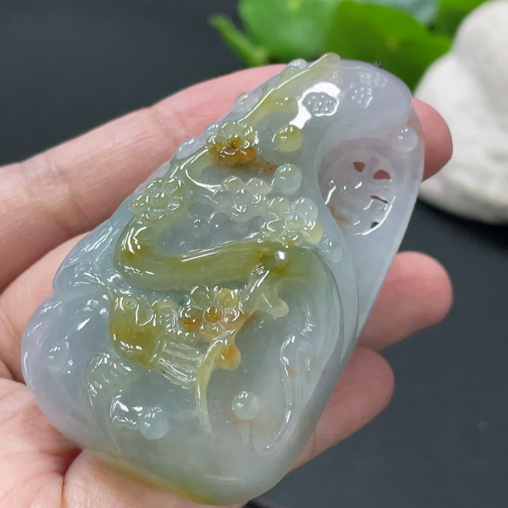 Jadeite Double Happiness Pendant