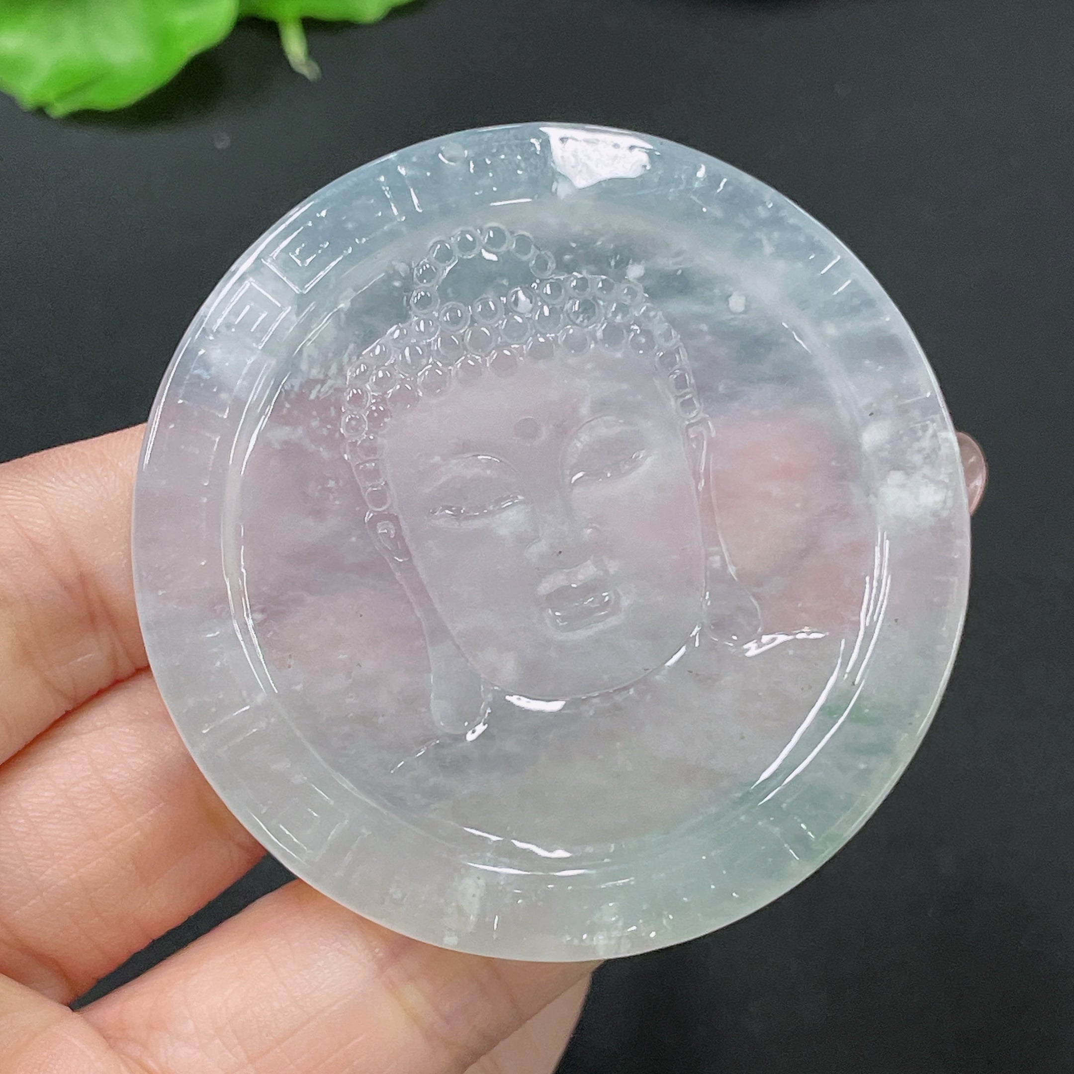 Jadeite Pendant Buddha Amulet Total Weight Approx. 36.65g