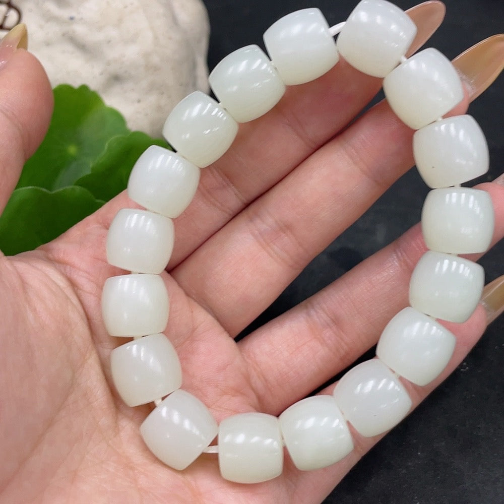 Hetian Jade Bracelet, Approx. 12.9mm, Total Weight Approx. 62.7g
