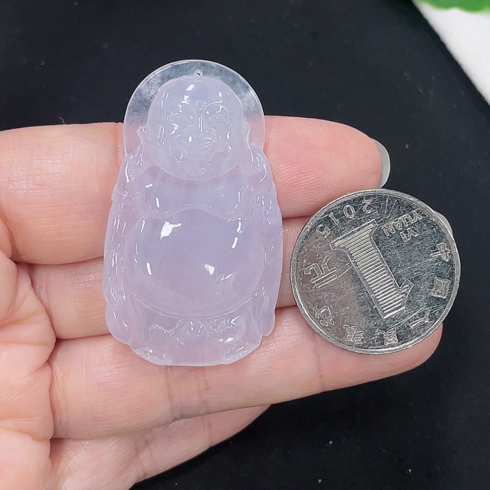 Jadeite Standing Buddha Pendant, Total Weight Approximately 13.5g