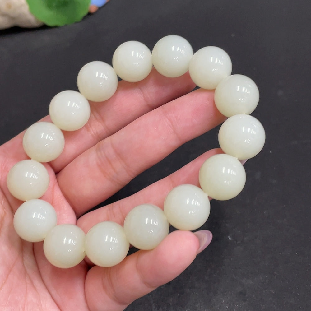 Hetian Jade Bracelet, Approx. 14.5 mm, Total Weight Approx. 73.7g