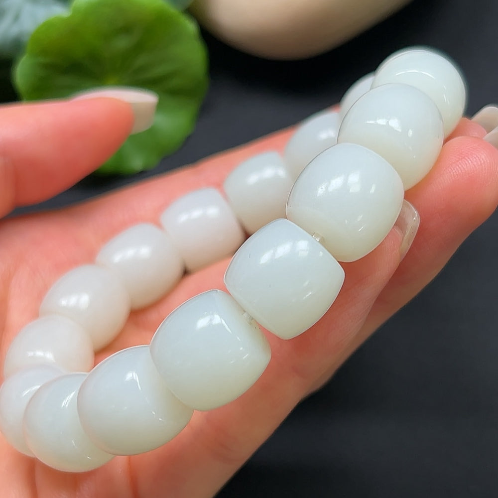 Hetian Jade Bracelet 14mm Approx. 74.43g