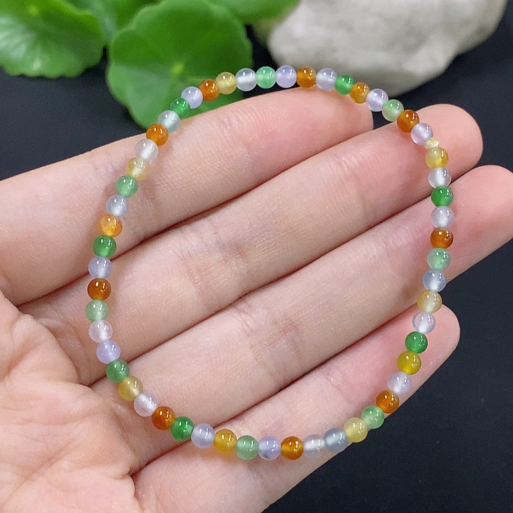 Jadeite Bracelet Red and Yellow Color Origin Undetermined