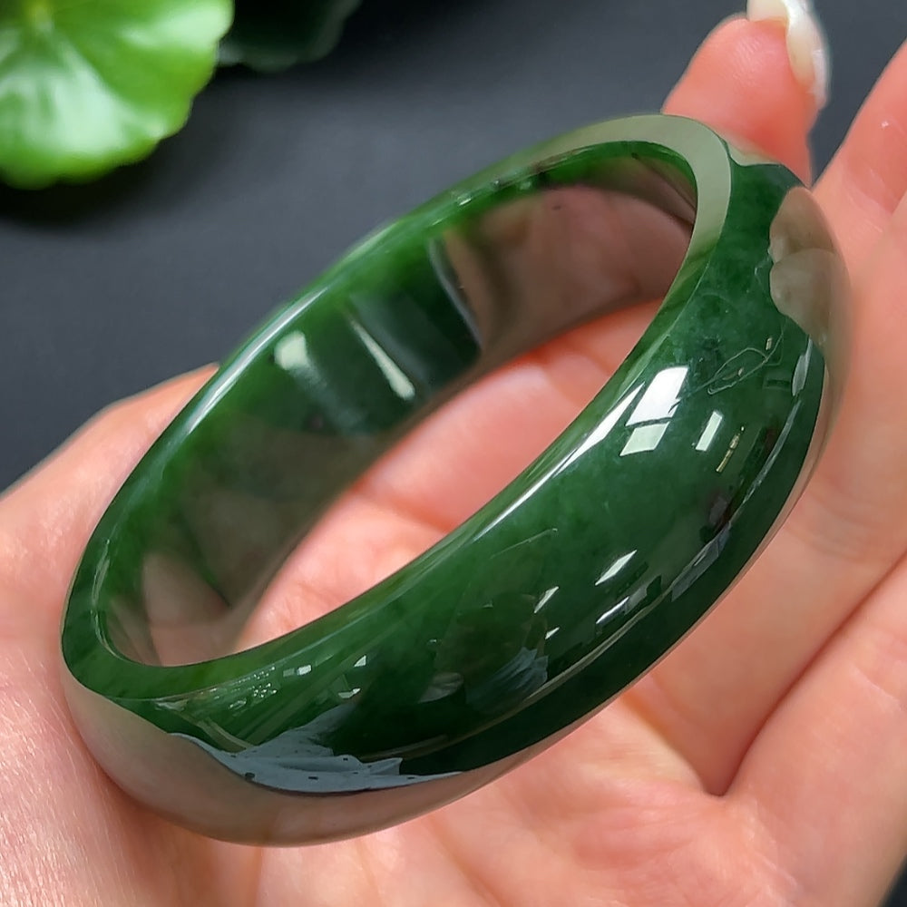 Hetian Jade Green Jade Round Bracelet