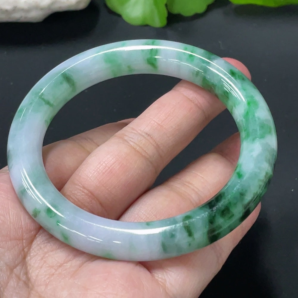 Jadeite Round Bangle Size 53.8 Total Weight Approx.50.58g with Other Mineral Components