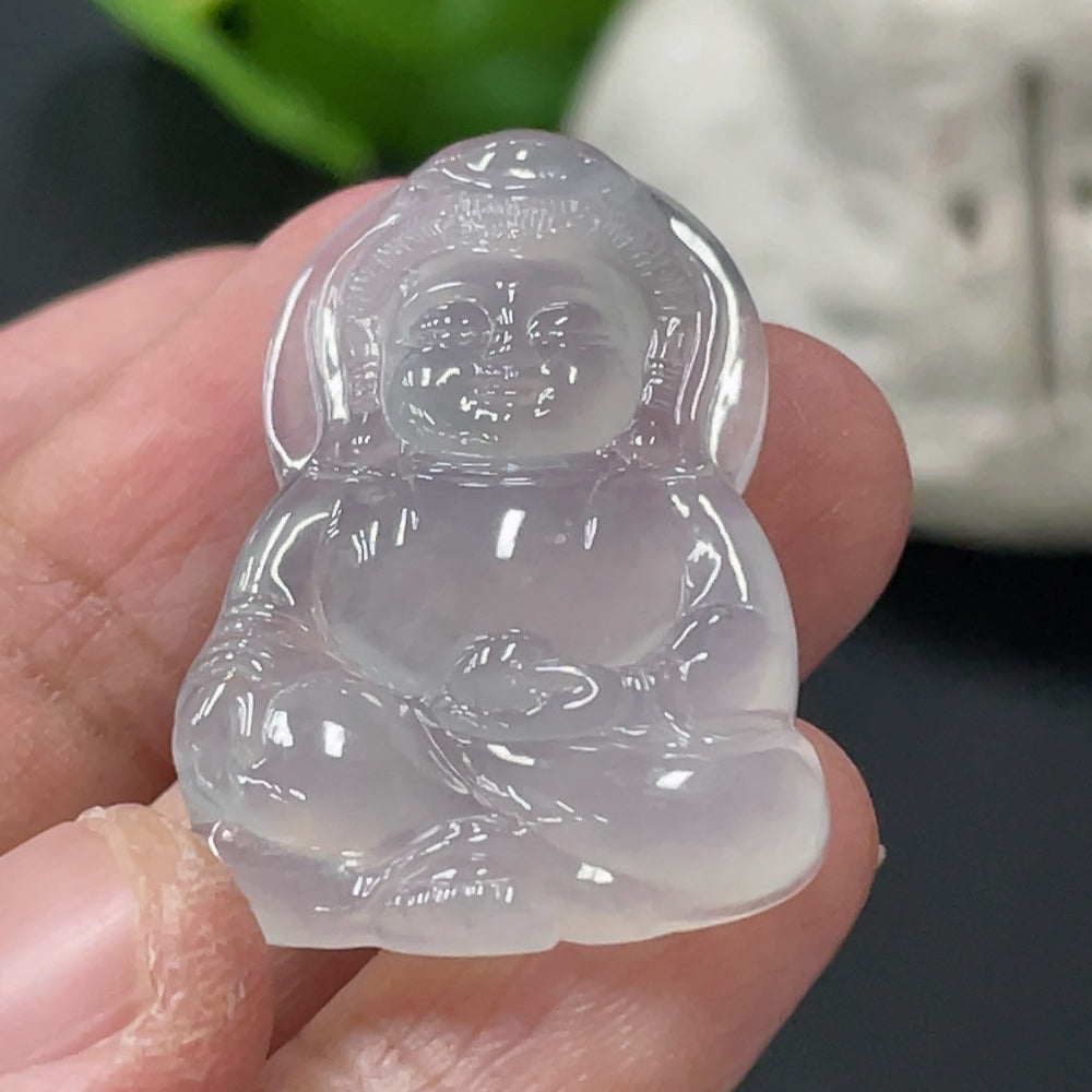 Jadeite Guanyin Pendant, Total Weight Approximately 6.42g
