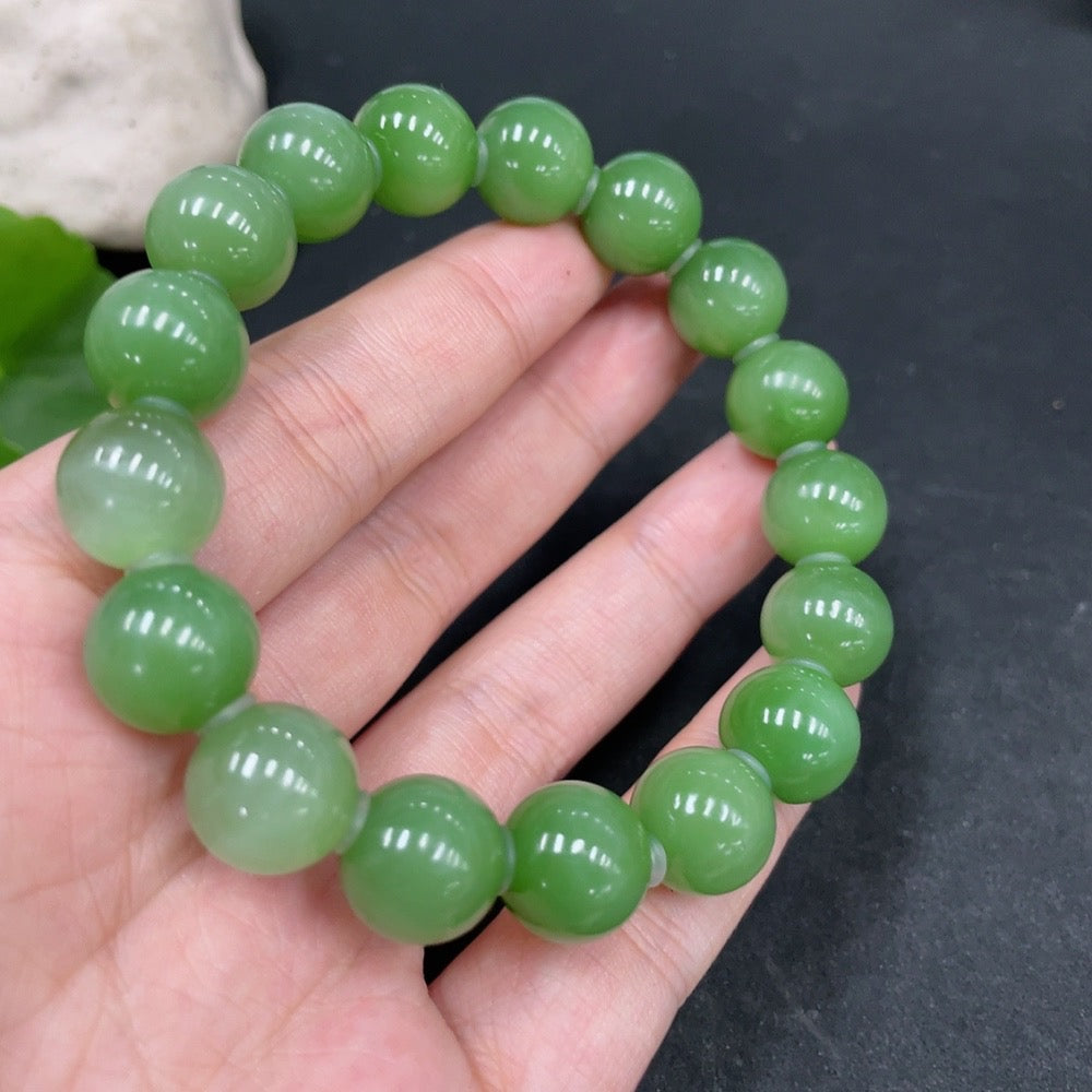 Hetian Jade Bracelet, about 11.6mm, Total Weight about 45.8g