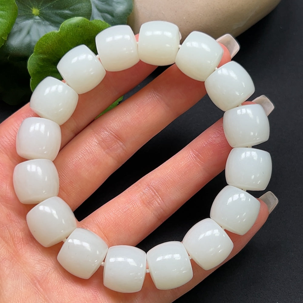 Hetian Jade Bracelet 14mm Approx. 74.43g