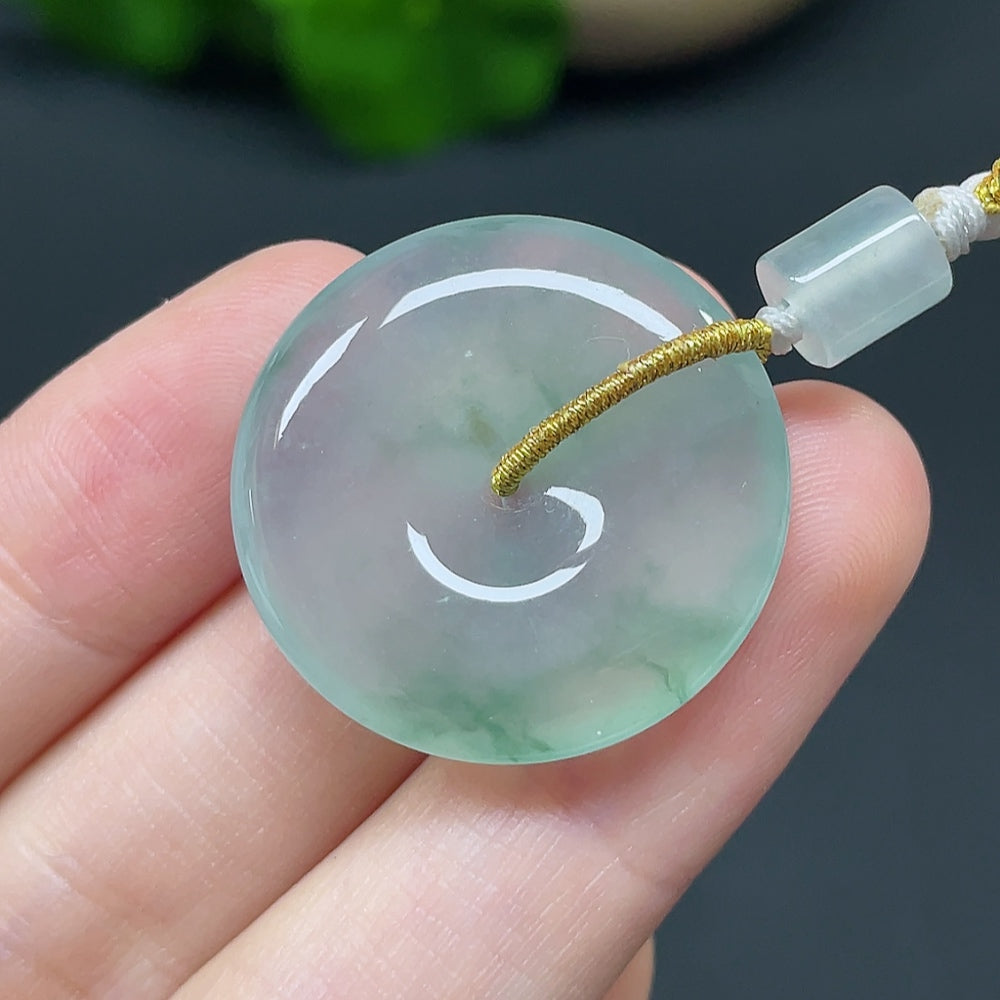 Jadeite Safety Buckle Pendant with Cord