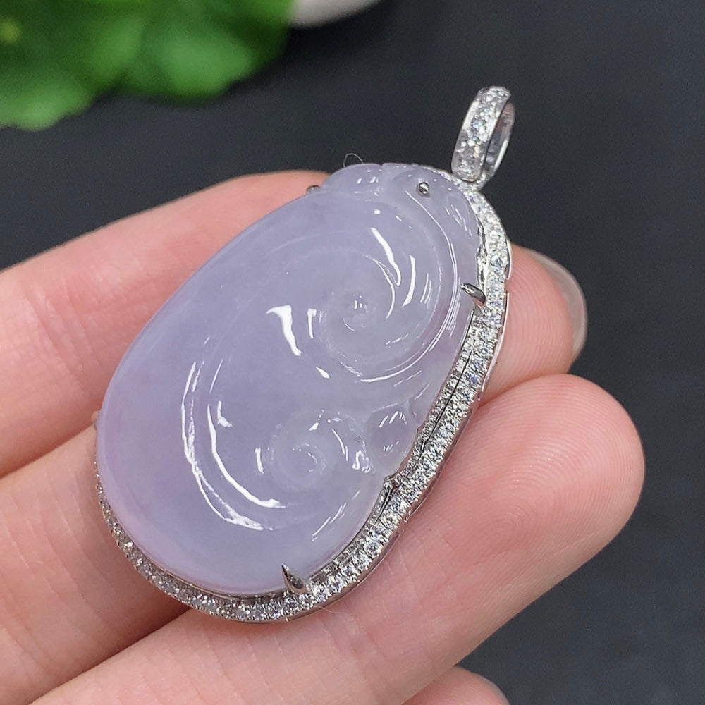 Jadeite Ruyi Pendant 18k Gold Total Weight Approx. 9.6g Non-Diamond