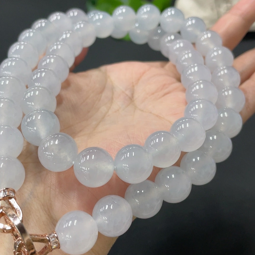 Jadeite Bead Necklace Approx. 12.5/12.7mm Non-Gold Clasp Approx. 173g [Total Value: $25,988 USD]