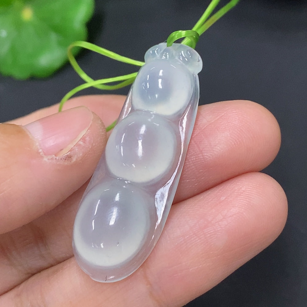 Jadeite Lucky Bean Pendant Total Weight About 5.4g