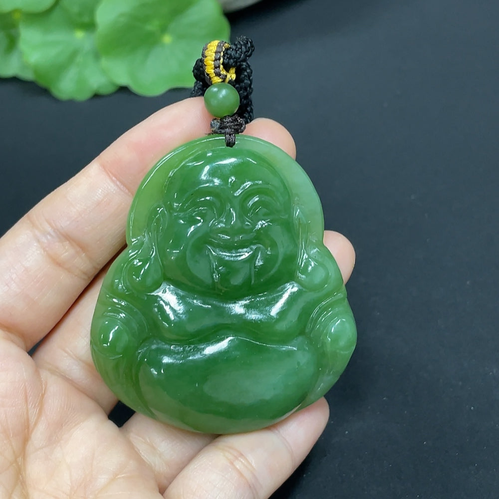 Hetian Jade Pendant Buddha Total Weight Approx. (Including Rope) 46.5g