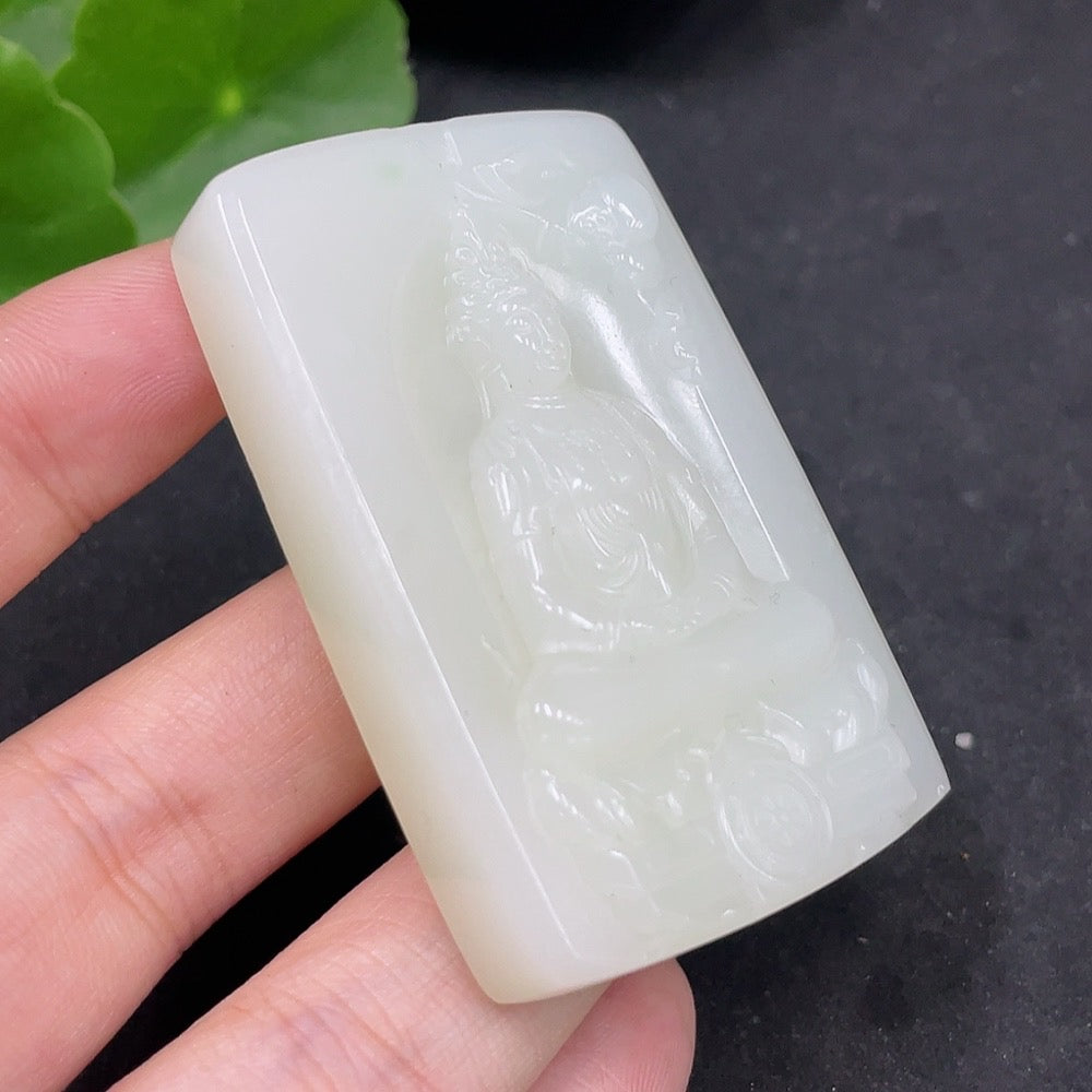 Hetian Jade Pendant Guanyin Total Weight Approx. 56.3g