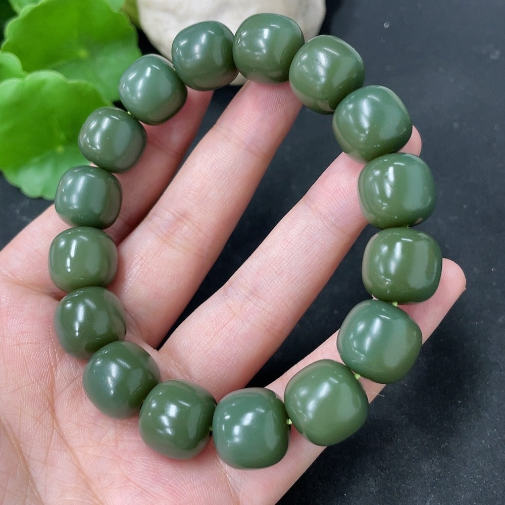 Hetian Jade Bracelet, approx. 13.5mm, total weight approx. 72.6g