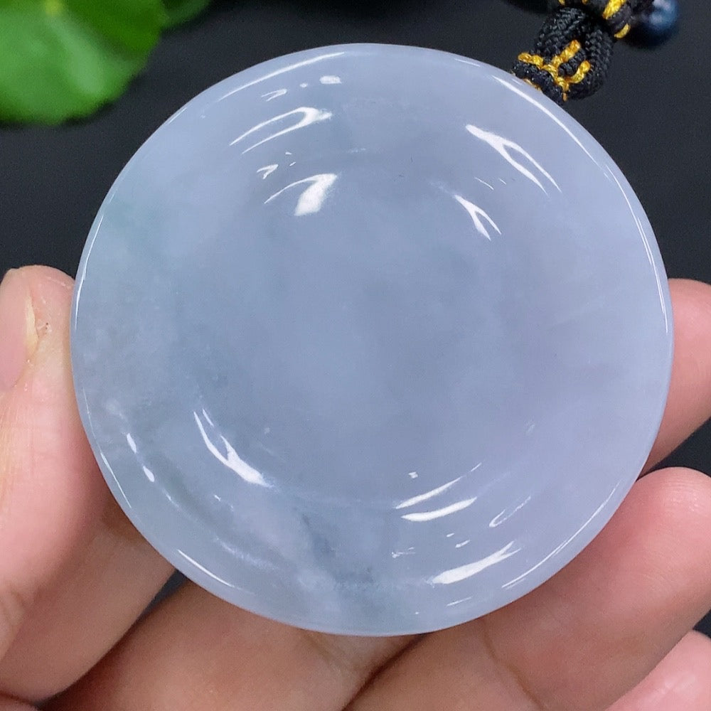 Jadeite Formless Guanyin Pendant with Cord, Total Weight Approx. 86.2g