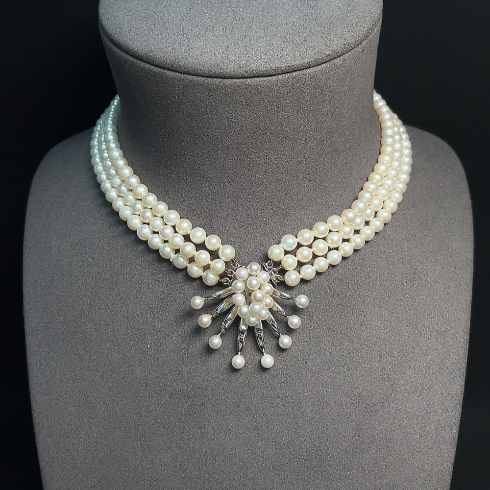Seawater Pearl Strand Non-Gold Setting Approx. 5.2mm Total Weight About 49.57g