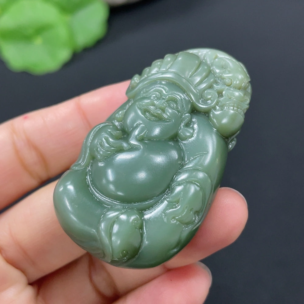 Hetian Jade Pendant    God of Wealth    Total Weight Approx. 35.7g