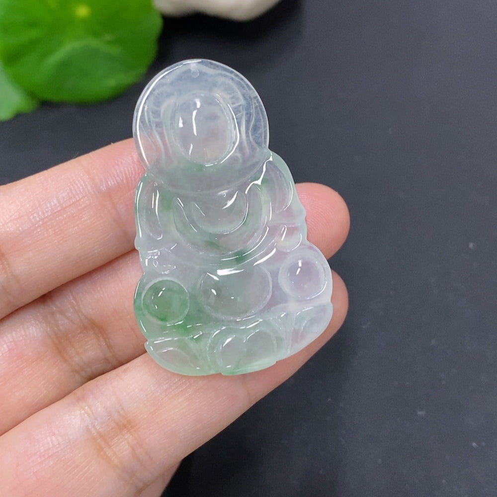 Jadeite Guanyin Pendant, Total Weight Approx. 9g