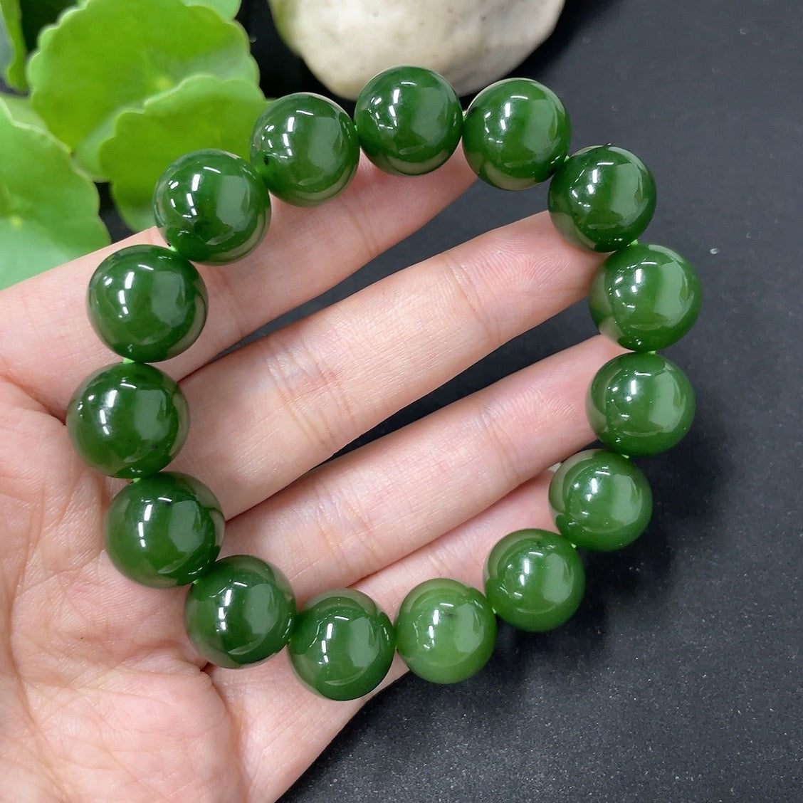 Hetian Jade Bracelet, Approx. 13.4mm, Total Weight Approx. 56.8g