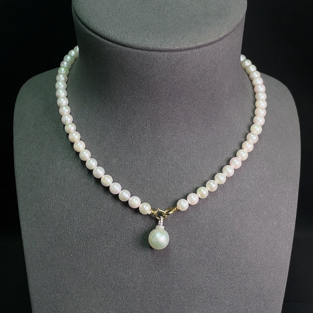 Seawater Pearl Strand 18k Gold Size 6.5-11.2mm Approx. Total Weight About 30.34g