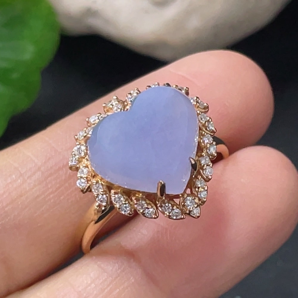 Jadeite and Diamond Ring in 18k Gold, Size 17, Total Weight Approx. 4.9g