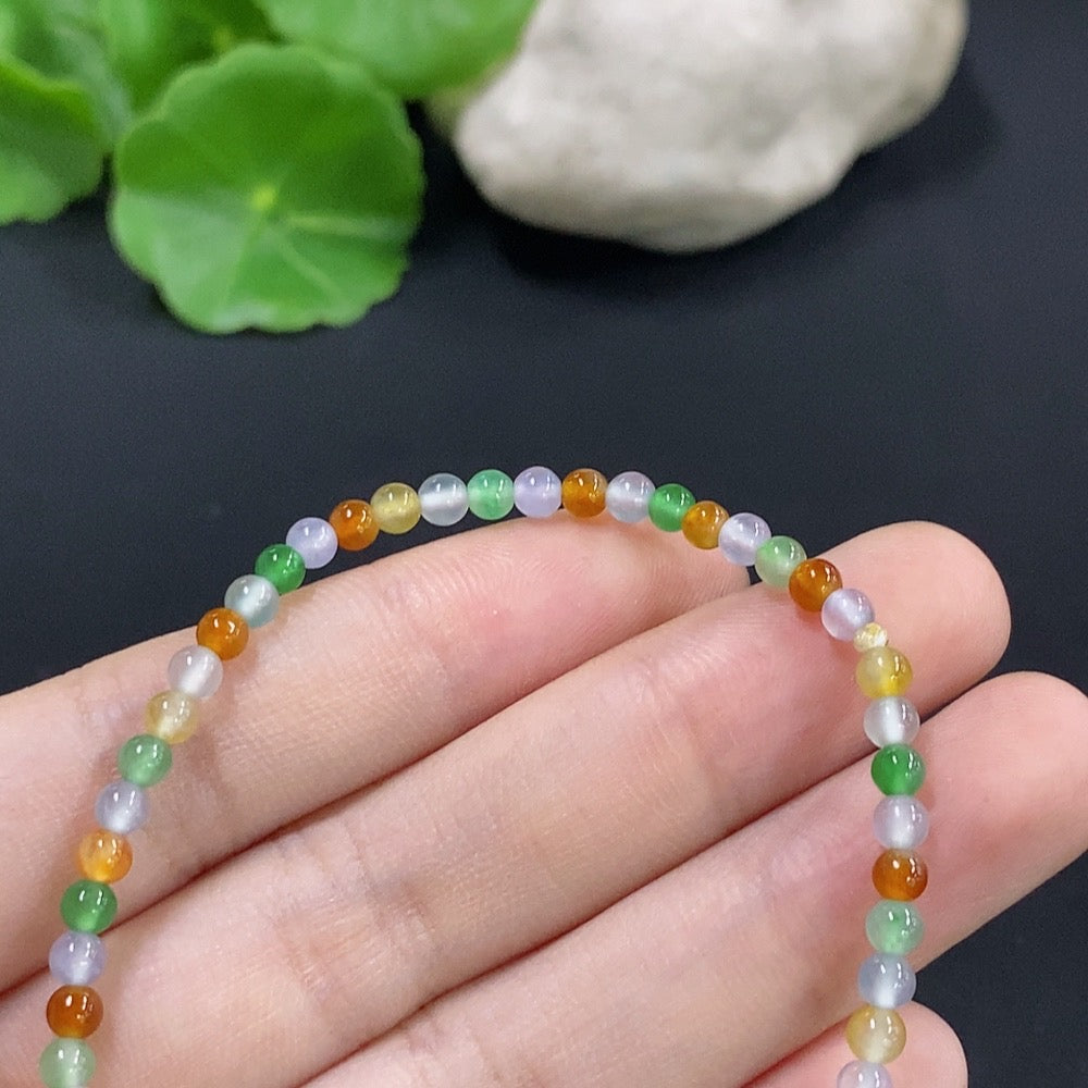 Jadeite Bracelet Red and Yellow Color Origin Undetermined