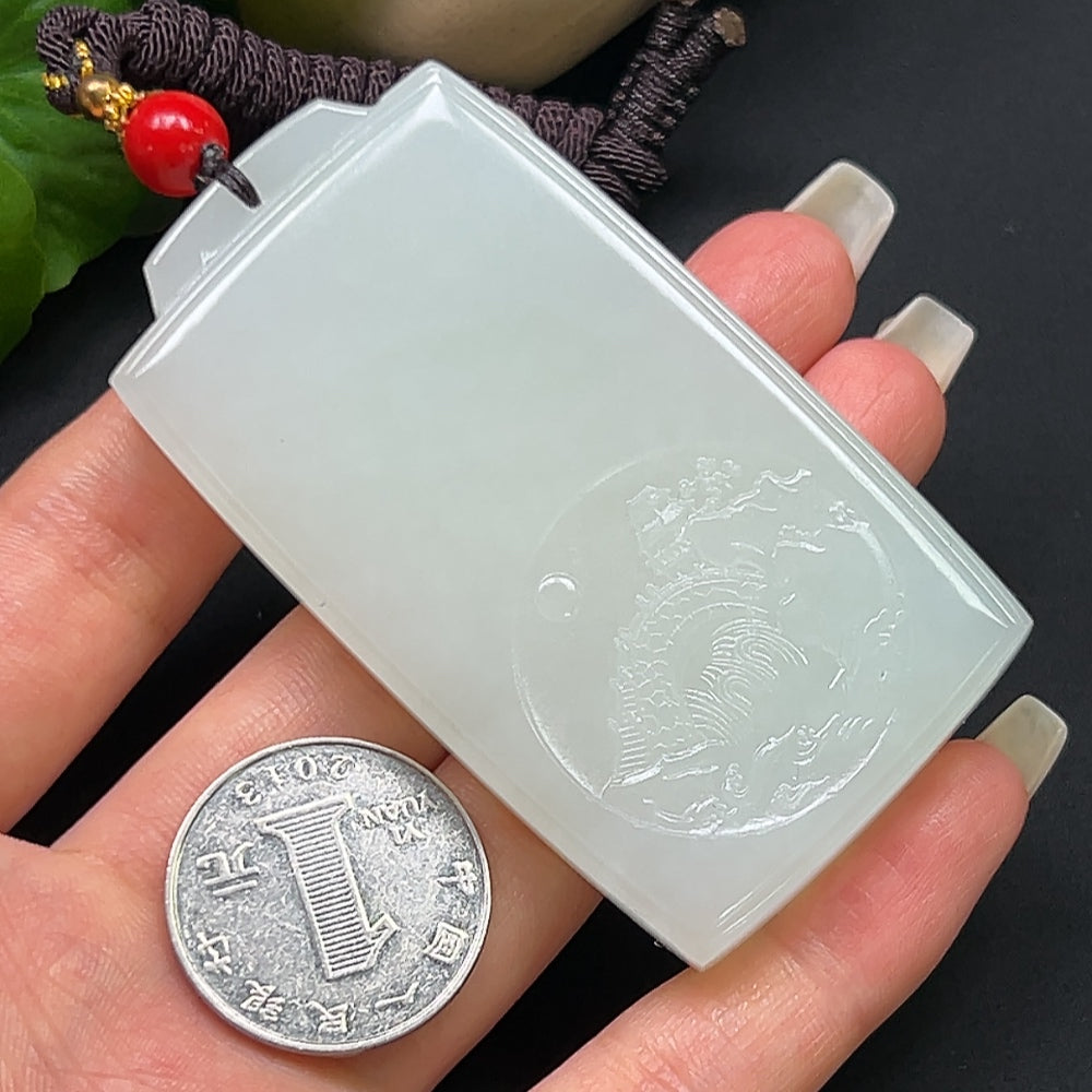 Hetian Jade Plain Pendant Total Weight Approx. 82.86g with Rope