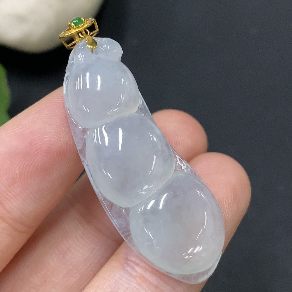 JadeitePendant Total Weight Approx. 6.87g Bean 18k Bezel