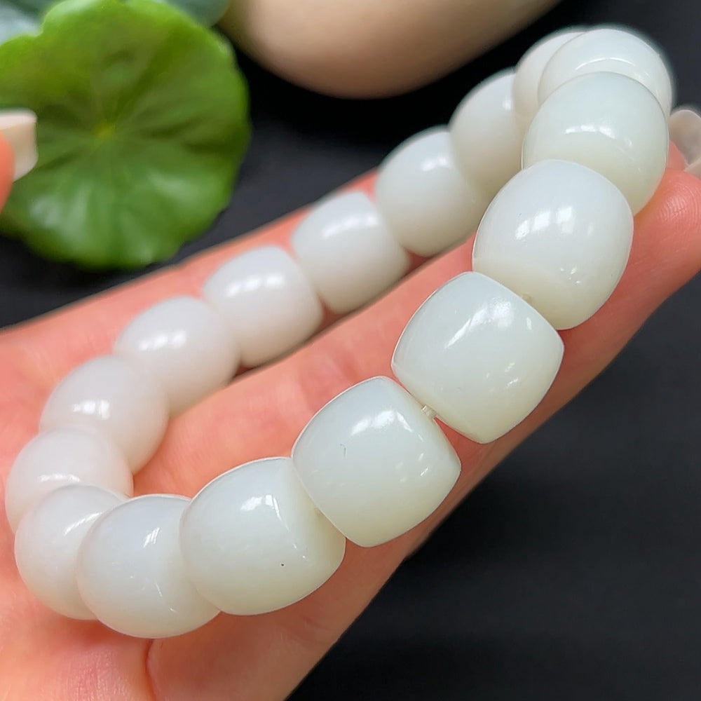 Hetian Jade Bracelet 14mm Approx. 74.43g