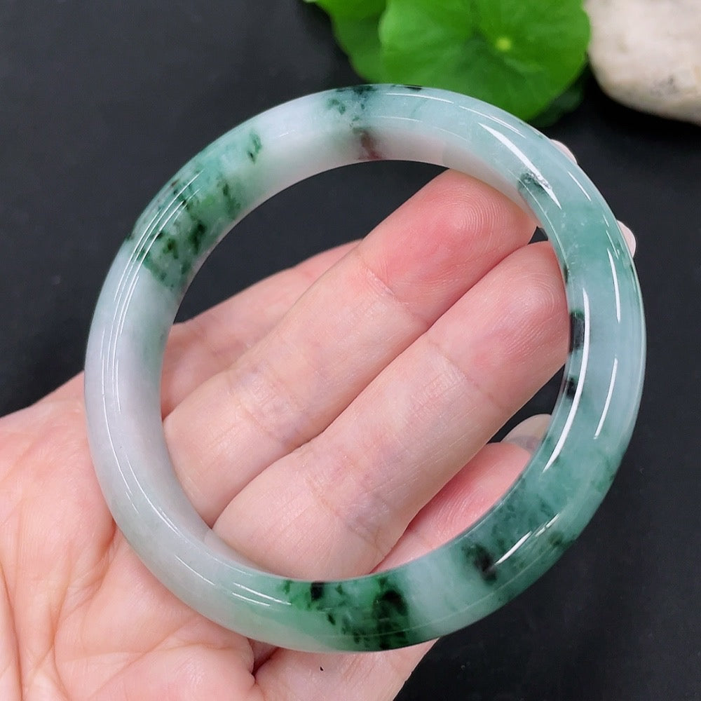 Jadeite Round Bangle Total Weight Approx. 47.69g Containing Other Mineral Components Size 54.9