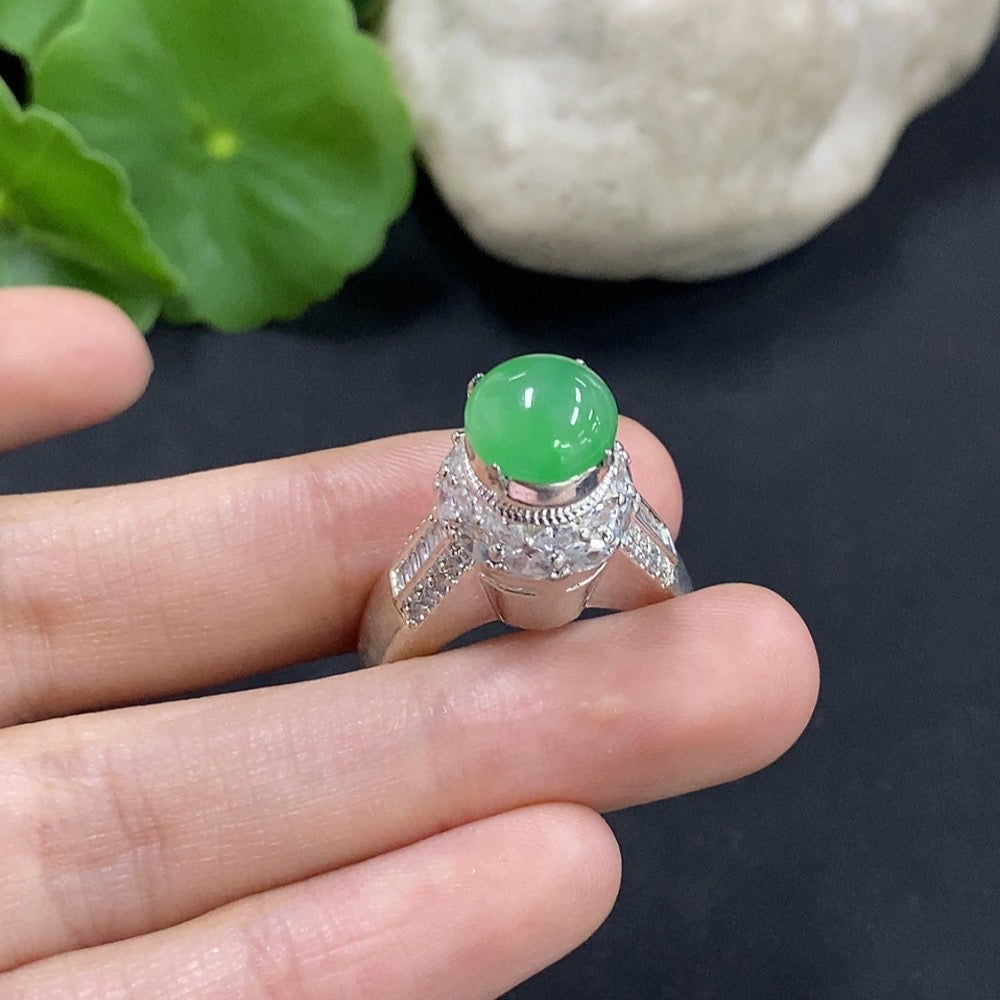Jadeite cabochon, non-gold inlaid, total weight approx. 12.43g