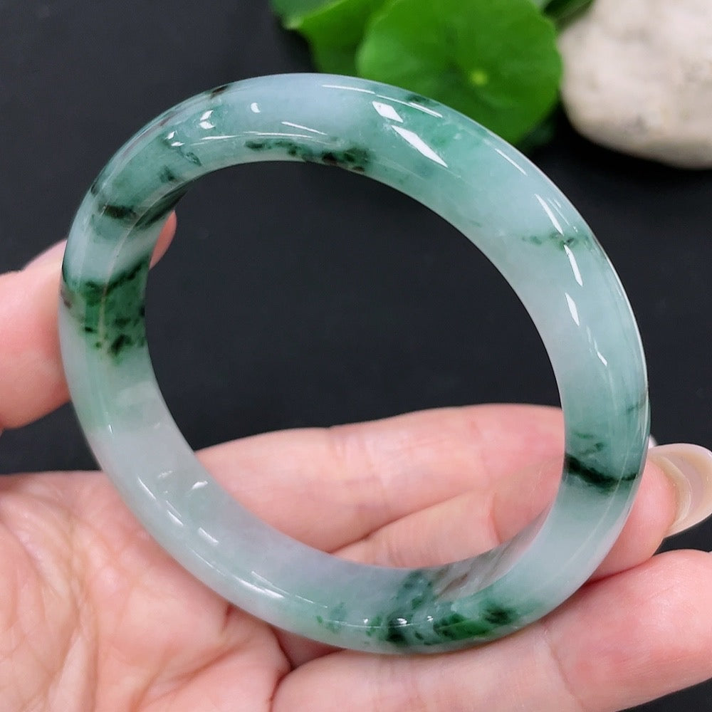 Jadeite Round Bangle Total Weight Approx. 47.69g Containing Other Mineral Components Size 54.9