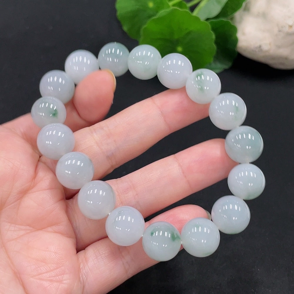 Jadeite Beaded Bracelet, Approx. 12.4mm, Total Weight About 53.6g