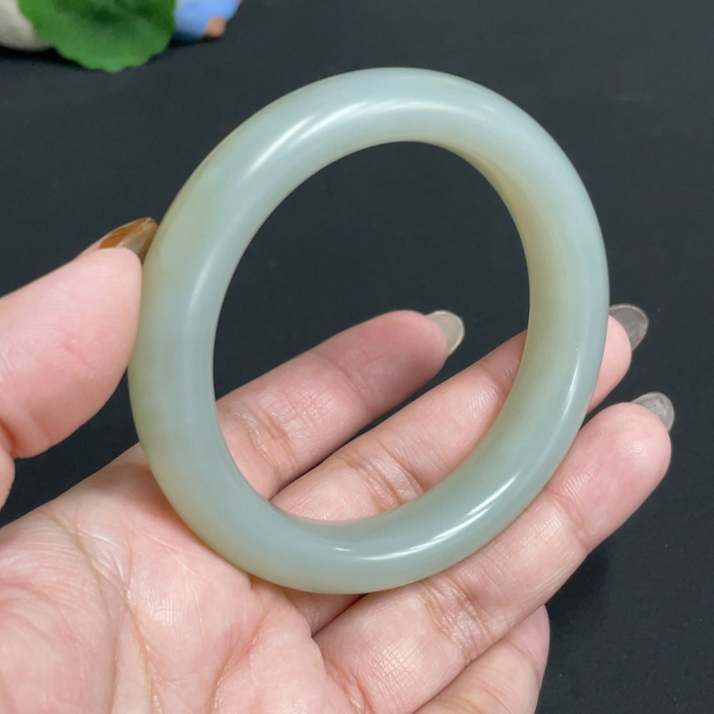 Hetian Jade Round Bracelet Size 55.5 Total Weight Approx. 60.4g