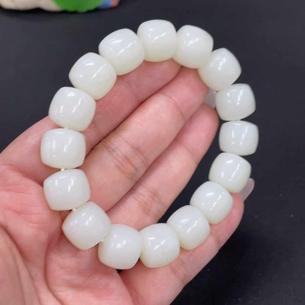 Hetian Jade Bracelet, approx. 13.6mm, total weight approx. 72.2g